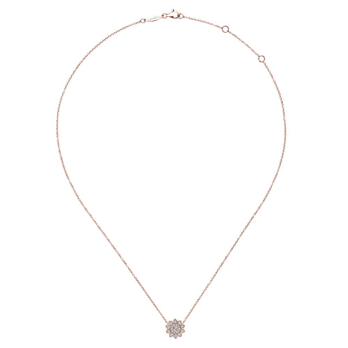 14K Rose Gold Diamond Necklace