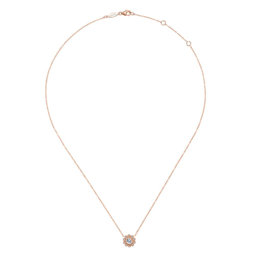 14K Rose Gold Diamond Necklace