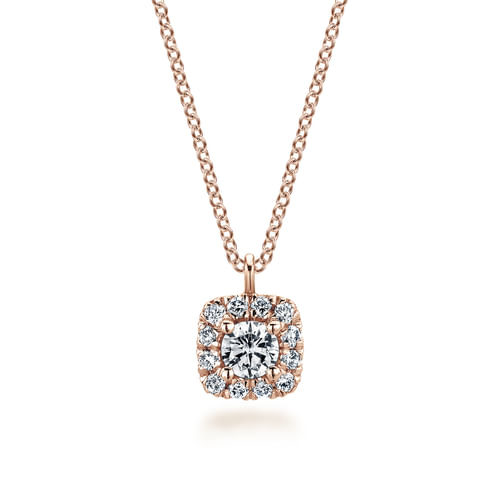 14K Rose Gold Diamond Necklace