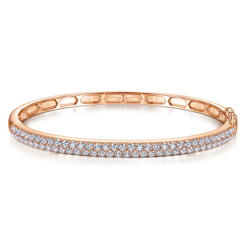 14K Rose Gold Diamond Pavé Bangle