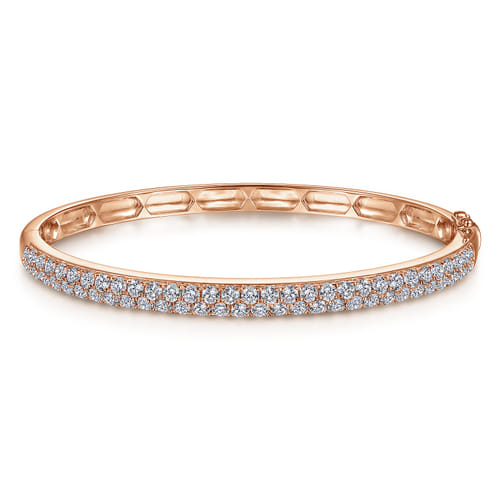 14K Rose Gold Diamond Pavé Bangle
