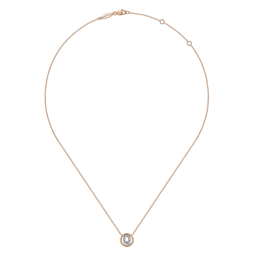 14K Rose Gold Diamond Q Initial Pendant Necklace