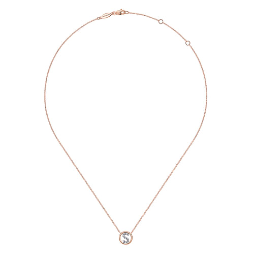 14K Rose Gold Diamond S Initial Pendant Necklace