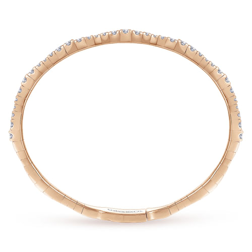 14K Rose Gold Diamond Station Bangle