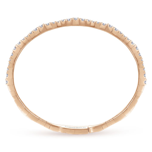 14K Rose Gold Diamond Station Bangle