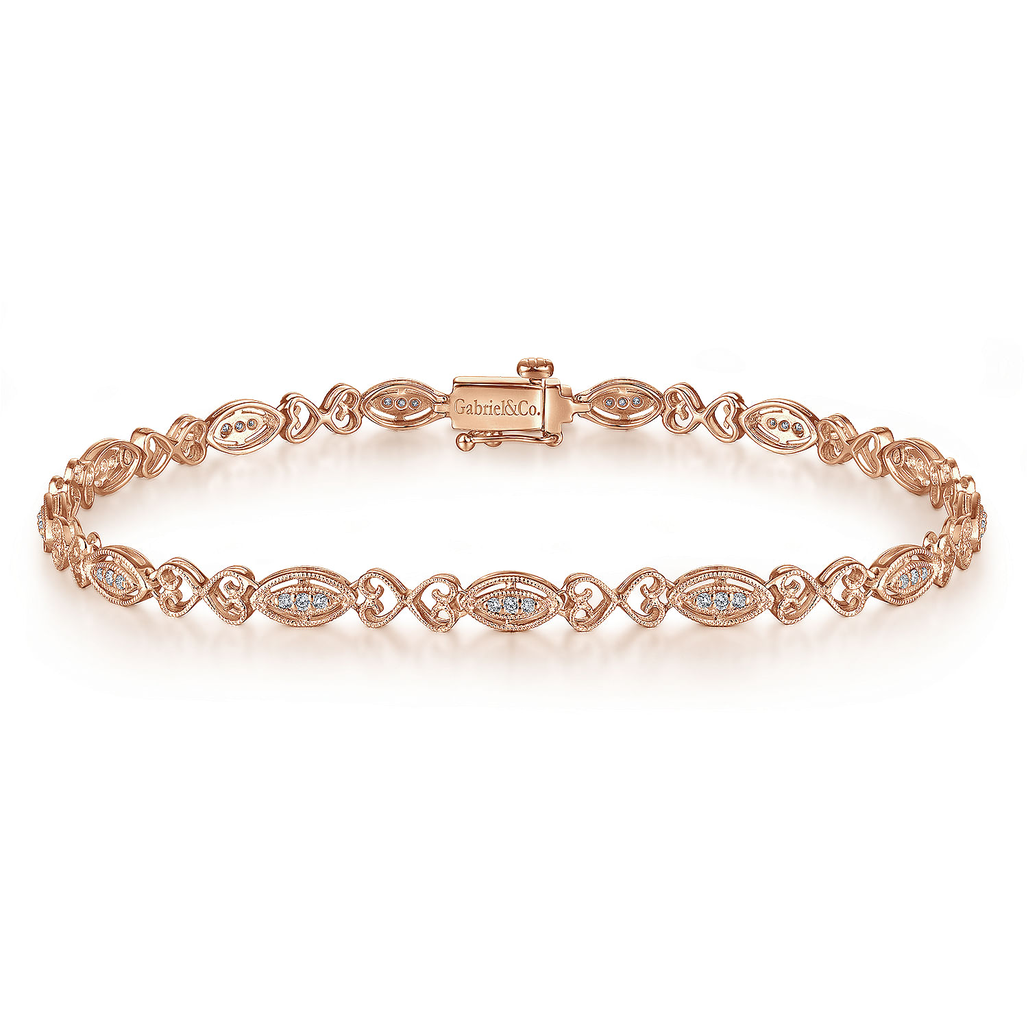 14K Rose Gold Diamond Tennis Bracelet