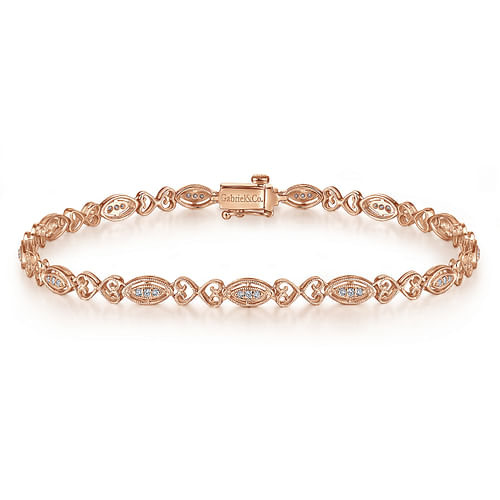 14K Rose Gold Diamond Tennis Bracelet