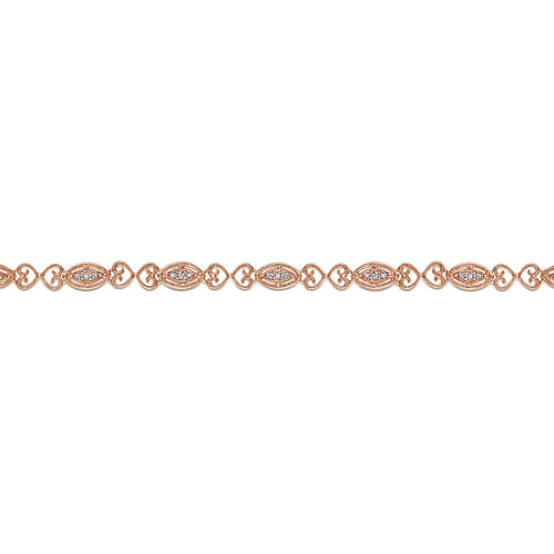 14K Rose Gold Diamond Tennis Bracelet