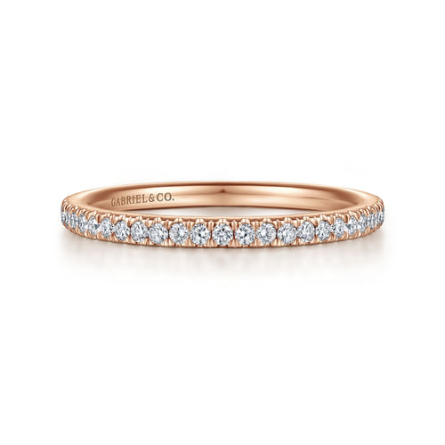 14K Rose Gold Diamond Wedding Band