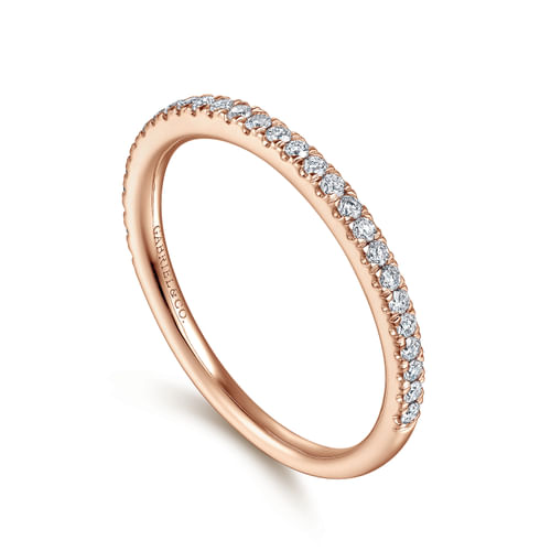 14K Rose Gold Diamond Wedding Band