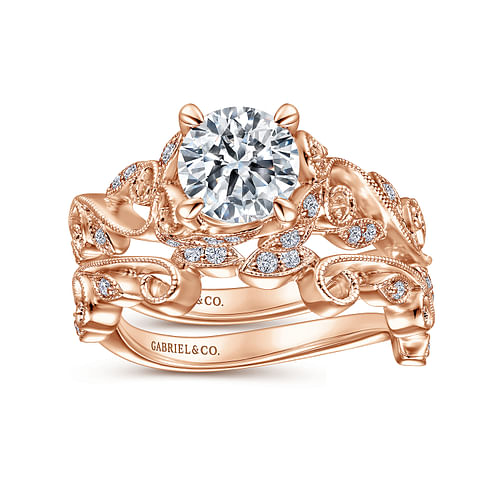 14K Rose Gold Diamond Wedding Band