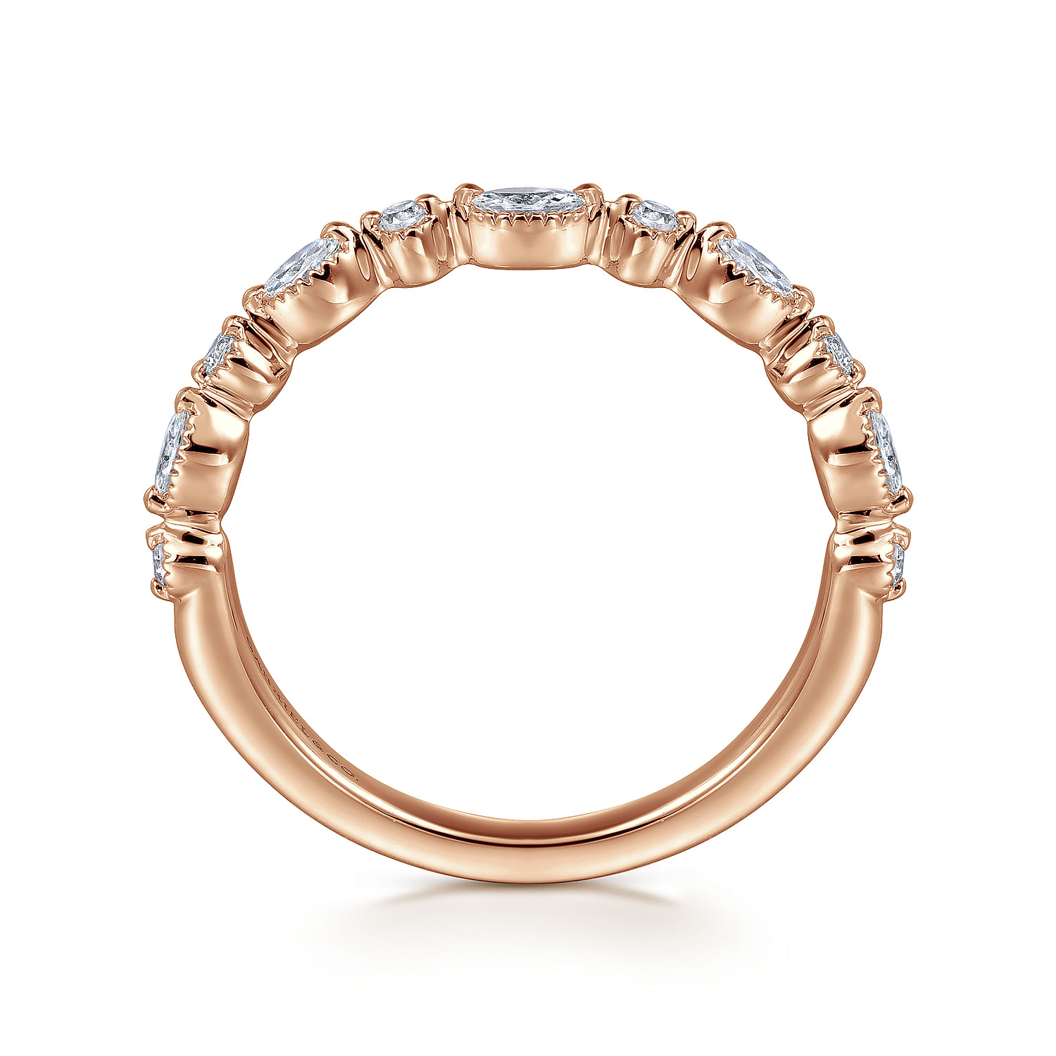 14K Rose Gold Diamond Wedding Band