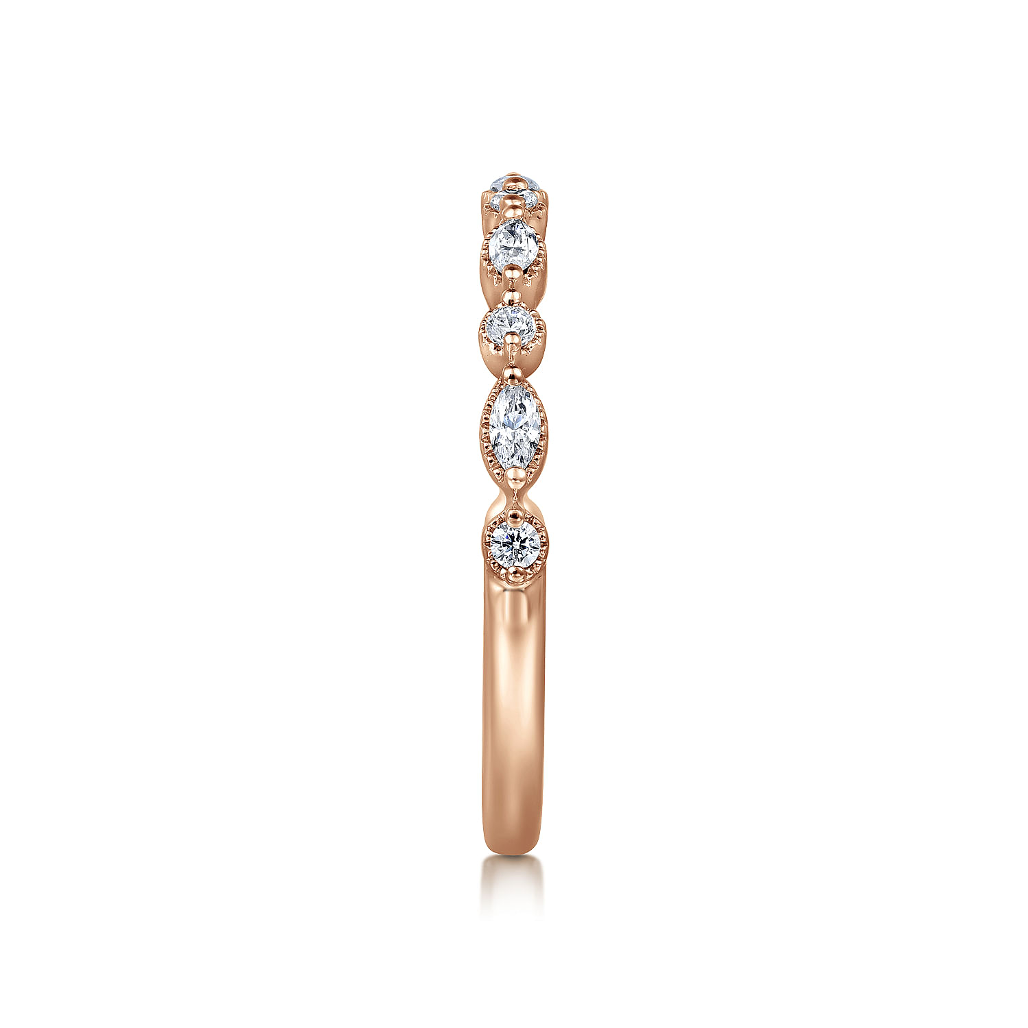 14K Rose Gold Diamond Wedding Band