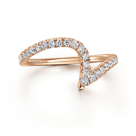 Gabriel - 14K Rose Gold Diamond Wedding Band