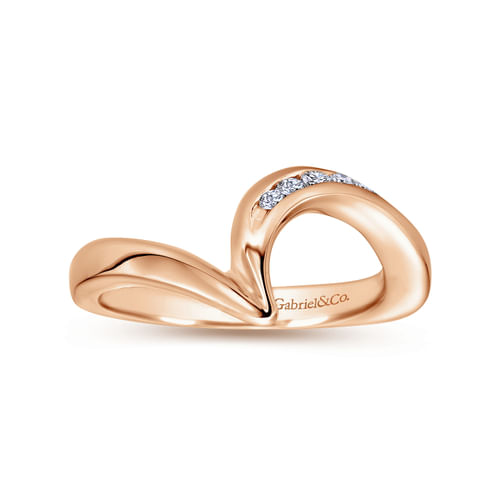 14K Rose Gold Diamond Wedding Band