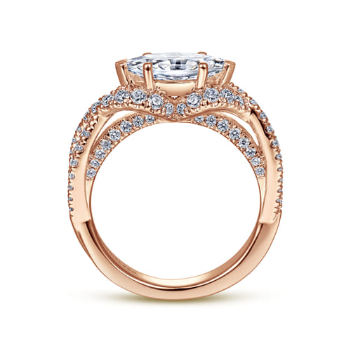 14K Rose Gold East West Marquise Shape Diamond Engagement Ring