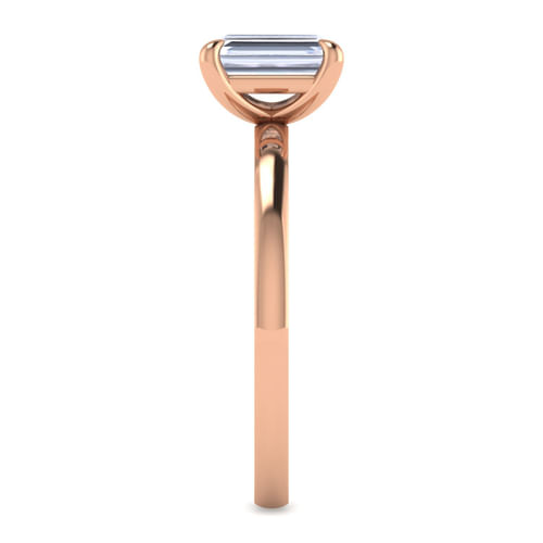 14K Rose Gold Emerald Cut Diamond Engagement Ring