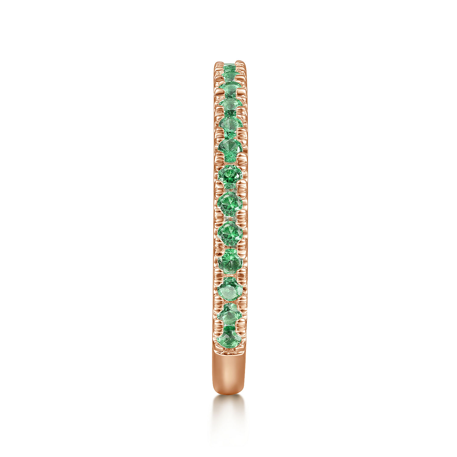 14K Rose Gold Emerald Stackable Ring