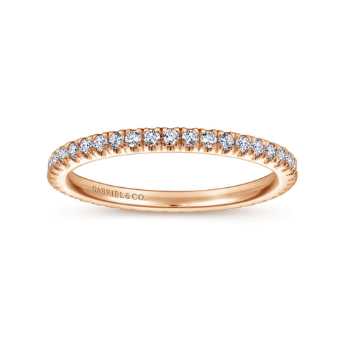 14K Rose Gold French Pavé Diamond Eternity Ring