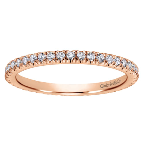 14K Rose Gold French Pavé Diamond Eternity Ring