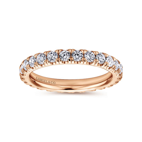 14K Rose Gold French Pavé Diamond Eternity Ring
