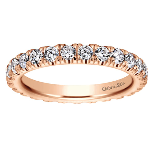 14K Rose Gold French Pavé Diamond Eternity Ring