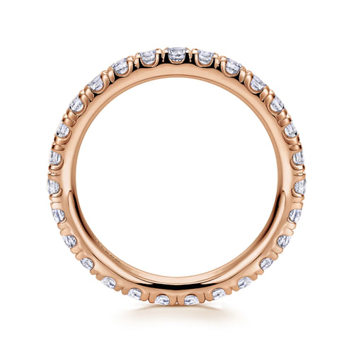 14K Rose Gold French Pavé Diamond Eternity Ring