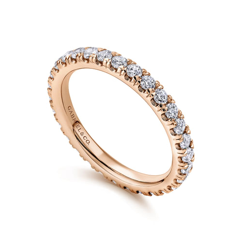 14K Rose Gold French Pavé Diamond Eternity Ring