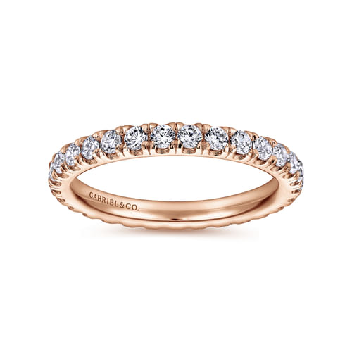 14K Rose Gold French Pavé Diamond Eternity Ring