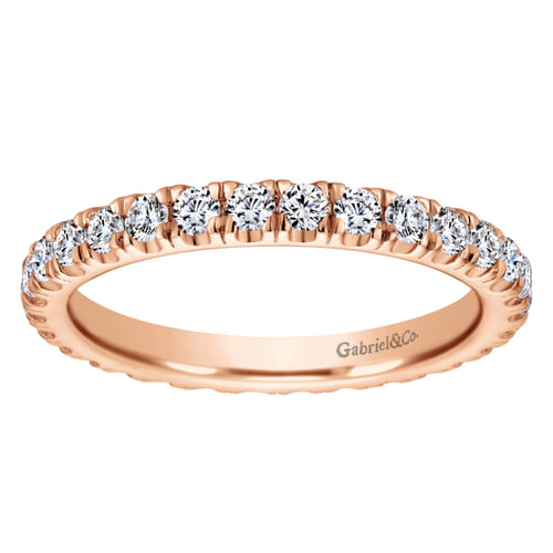 14K Rose Gold French Pavé Diamond Eternity Ring