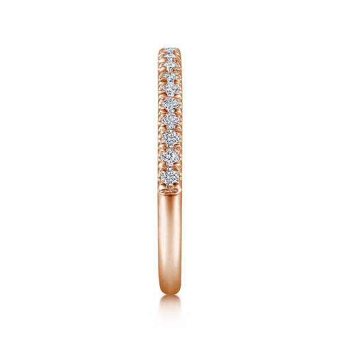 14K Rose Gold French Pavé Diamond Wedding Band