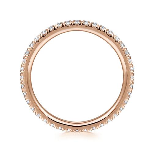 14K Rose Gold French Pavé Set Diamond Eternity Band