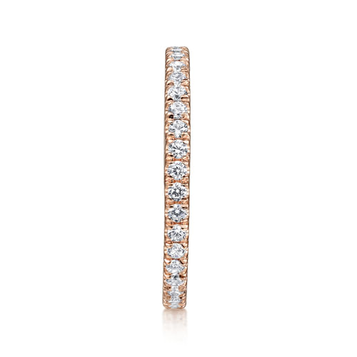 14K Rose Gold French Pavé Set Diamond Eternity Band