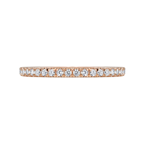 14K Rose Gold French Pavé Set Diamond Eternity Band
