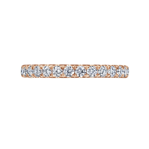 14K Rose Gold French Pavé Set Diamond Eternity Band