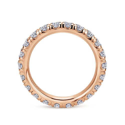 14K Rose Gold French Pavé Set Diamond Eternity Band