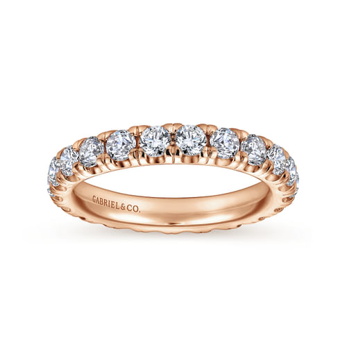 14K Rose Gold French Pavé Set Diamond Eternity Band