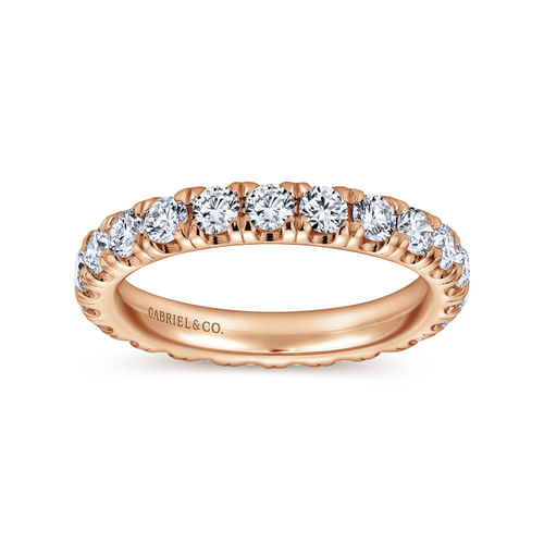 14K Rose Gold French Pavé Set Diamond Eternity Band
