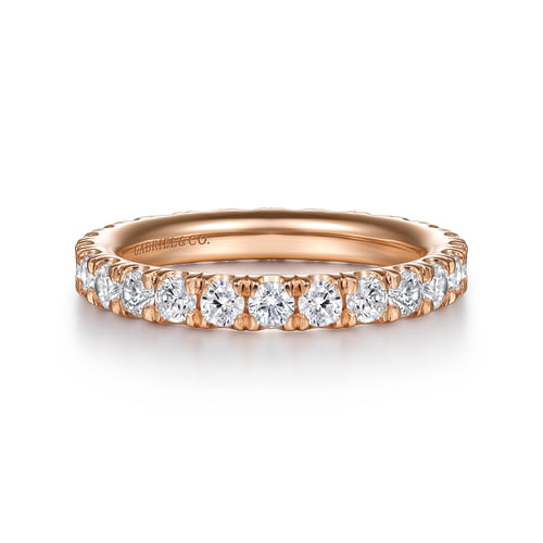 14K Rose Gold French Pavé Set Diamond Eternity Band