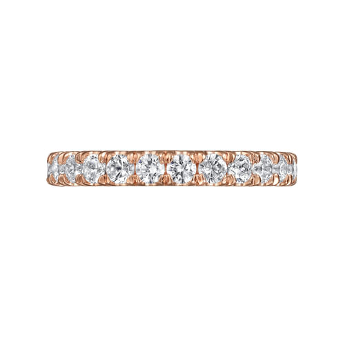 14K Rose Gold French Pavé Set Diamond Eternity Band