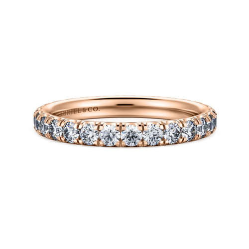14K Rose Gold French Pavé Set Diamond Eternity Band