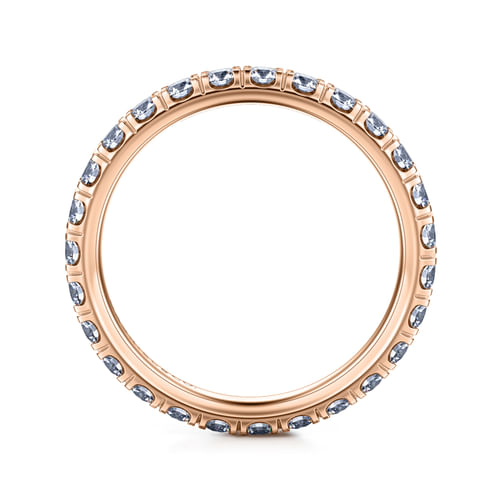 14K Rose Gold French Pavé Set Diamond Eternity Band