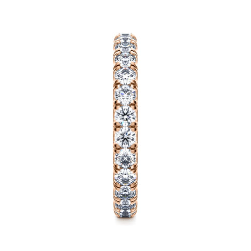14K Rose Gold French Pavé Set Diamond Eternity Band