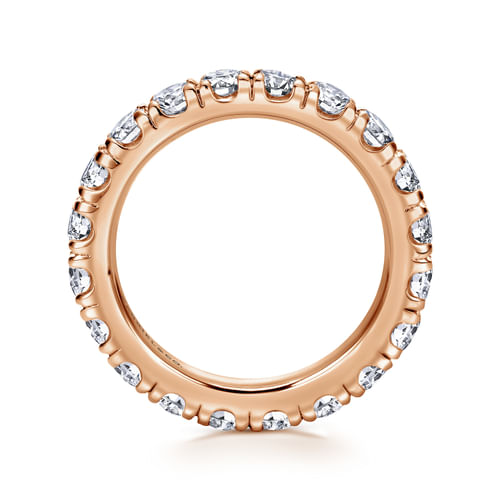 14K Rose Gold French Pavé Set Diamond Eternity Band