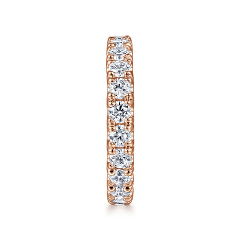 14K Rose Gold French Pavé Set Diamond Eternity Band