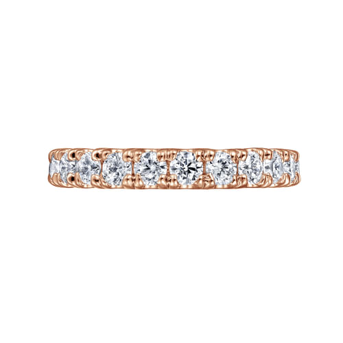 14K Rose Gold French Pavé Set Diamond Eternity Band