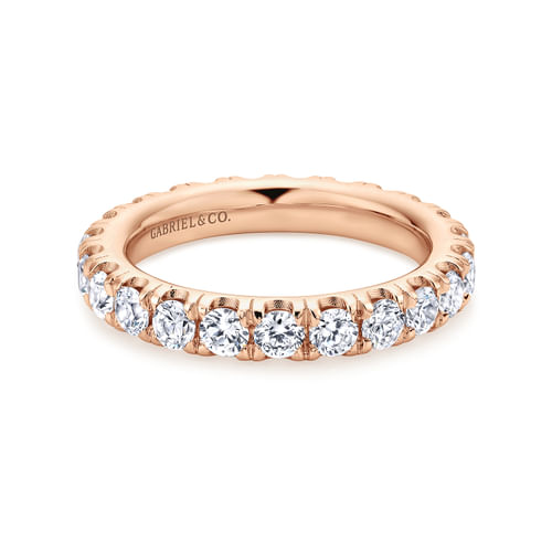 14K Rose Gold French Pavé Set Diamond Eternity Band