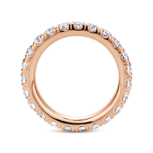 14K Rose Gold French Pavé Set Diamond Eternity Band
