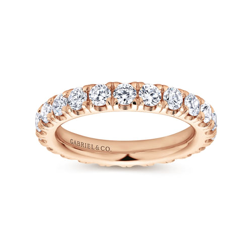 14K Rose Gold French Pavé Set Diamond Eternity Band