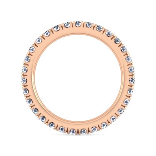 14K Rose Gold French Pavé Set Diamond Eternity Band